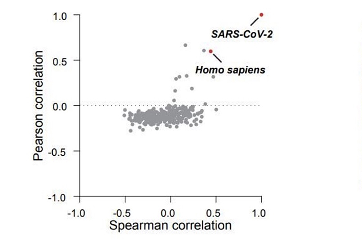 A graph plotting environmental genetic samples from the Huanan Seafood Wholesale Market