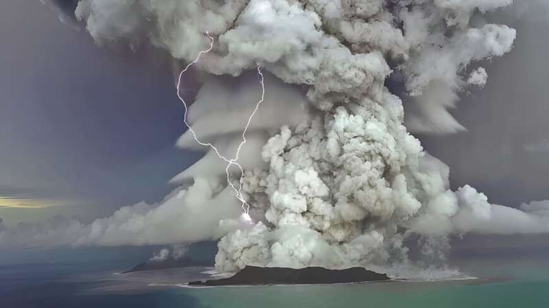 Massive 2022 eruption reduced ozone levels